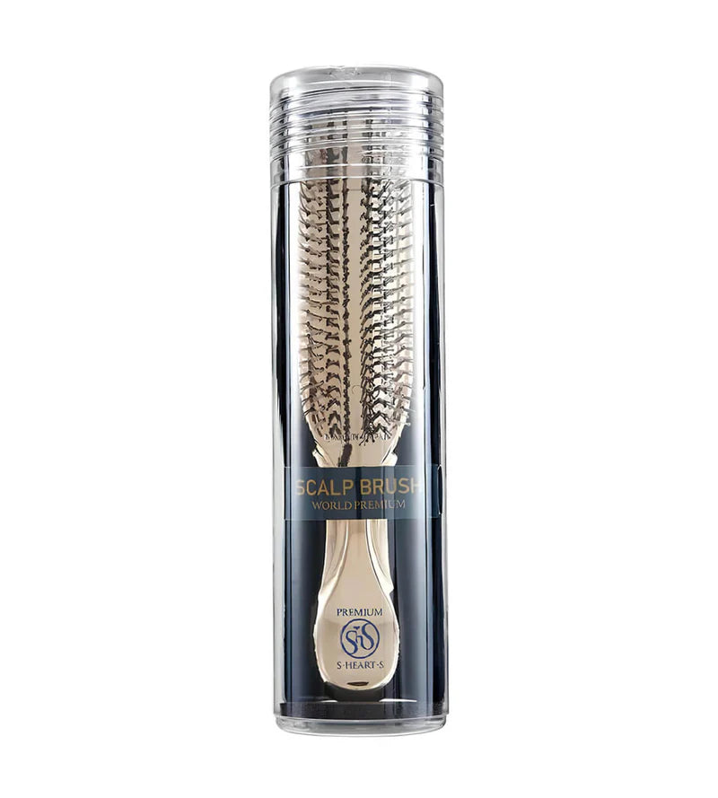 Масажна щітка для шкіри голови Scalp Brush World Model Long Gold · S-HEART-S