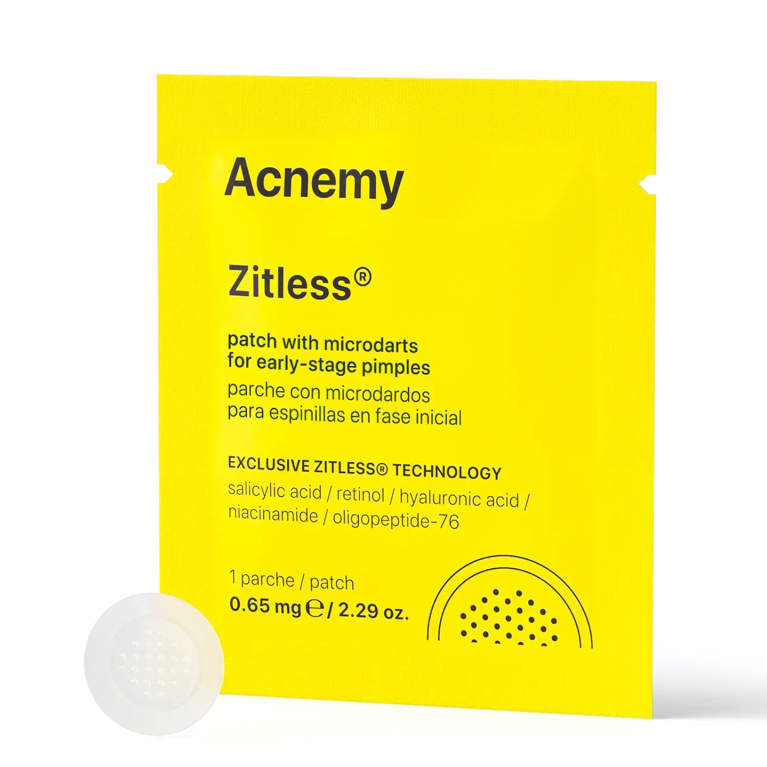 Пластир з мікроголками для ранніх стадій прищів Zitless · Acnemy