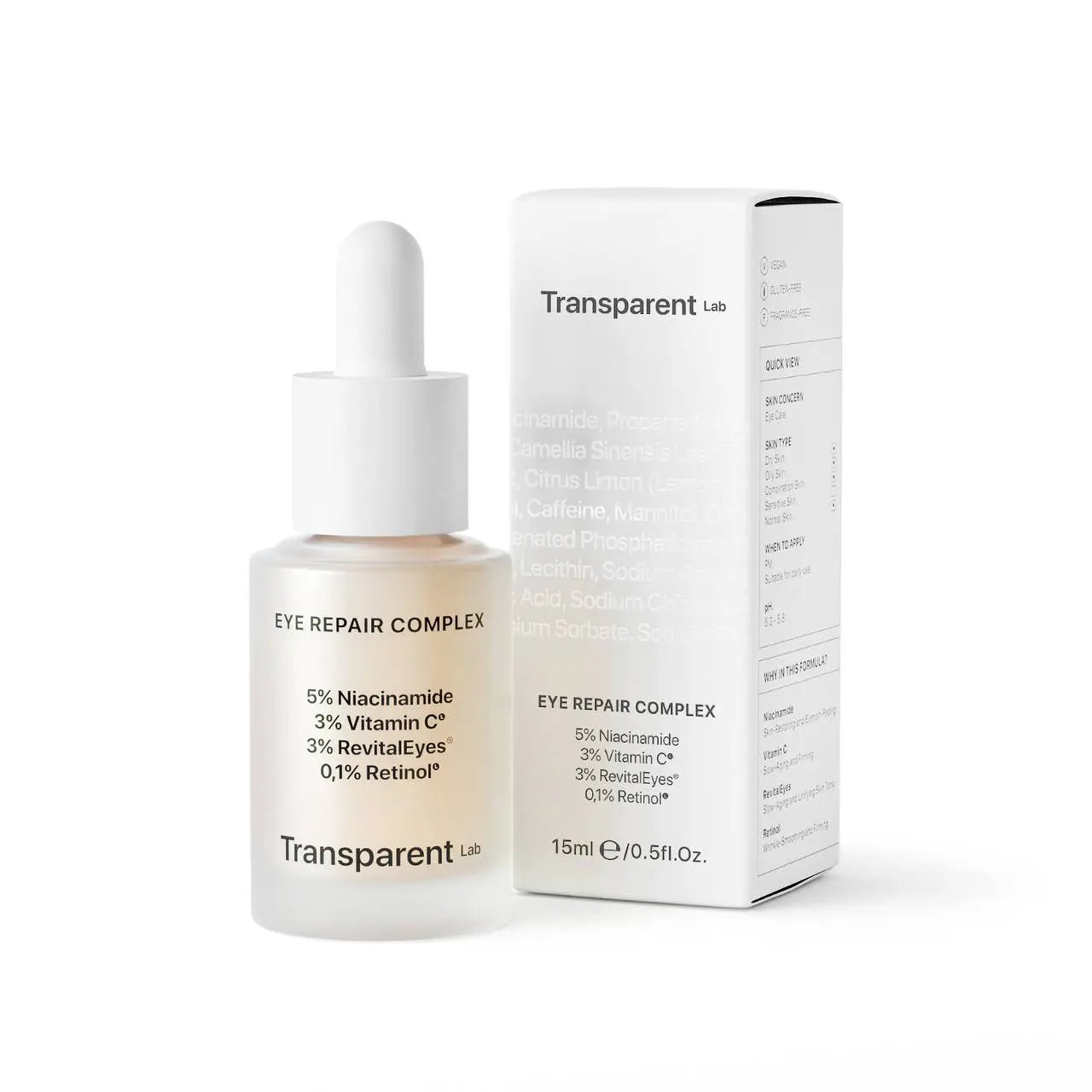 Нічна сироватка з ретинолом та вітаміном C для шкіри навколо очей Eye Repair Complex · Transparent Lab
