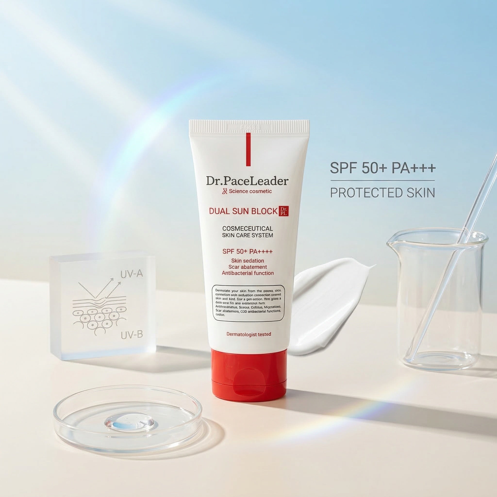 Сонцезахисний крем для обличчя SPF 50+ Dual Sun Block · Dr.PaceLeader